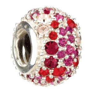 Elegant Silver and Red Charm Bead